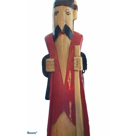 VINTAGE HAND CARVED & PAINTED WOODEN SHEPHERD~WISEMA SOLD - Picture 3 of 6